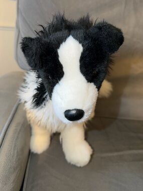 Douglas Chase Border Collie Puppy Dog Plush Stuffed Animal 16” Black White